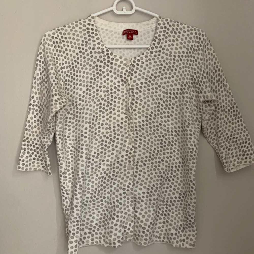 Grey Polka Dot Cardigan